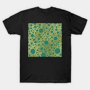 Gold Emerald Hand Drawn Geometric Jewel Tone Circles T-Shirt